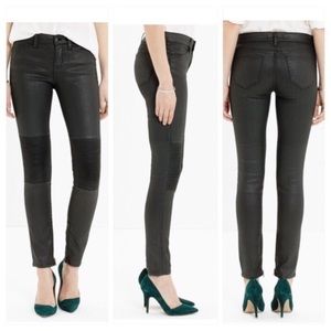 Madewell coated moto skinny jeans